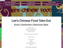 Tablet Screenshot of leeschinesefood.com